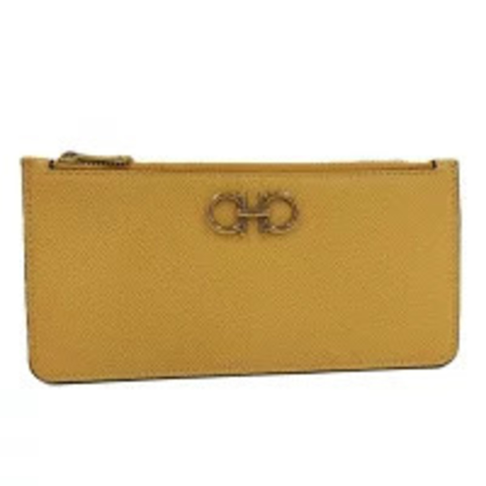 Salvatore Ferragamo coin case Wallet card Fragment mustard